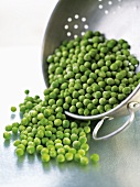 Peas in a colander