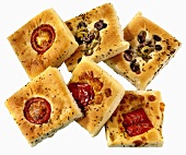 Focaccine ligure (Focaccia with tomato, olives & pepper)