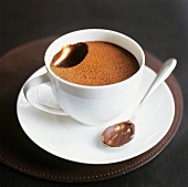 Mousse au chocolat in a cup