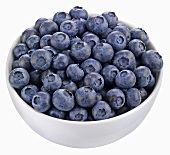 Blueberries in white bowl