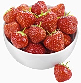 Strawberries in white bowl