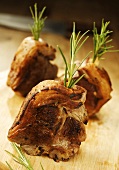 Fried lamb chops with rosemary