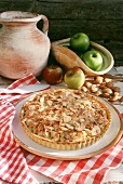 Swiss apple pie with flaxed almonds