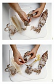 Gutting a squid