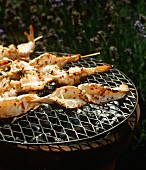 Coconut prawns on the barbeque