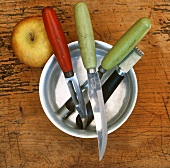 Fruit knife, peeler, zest grater and a corer