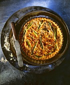 Asparagus quiche with walnuts and Parmesan