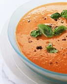 Iced tomato soup with basil