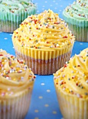 Cupcakes with yellow meringue topping