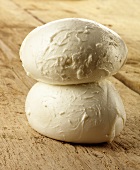 Two balls of Italian buffalo mozzarella