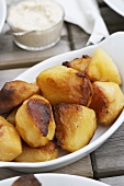 Roast potatoes and horseradish dip