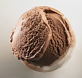 A scoop of chocolate ice cream