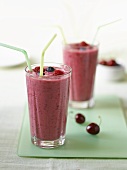 Two berry smoothies