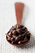 Cloves on wooden spoon