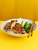 Sticky Chicken mit Reis
