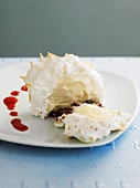 Ice cream with meringue topping