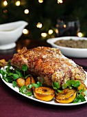 Traditional Christmas roast duck