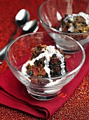 Christmas Pudding in glass bowls