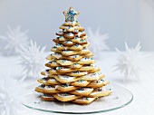 Shortbread Christmas tree with silver pearls
