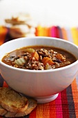 Emmer wheat and bean soup