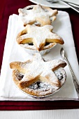 Mince pies sprinkled with icing sugar for Christmas