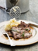 Calf's liver with sage and mashed potato