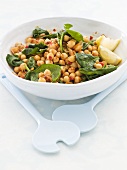 Chick-pea and spinach salad