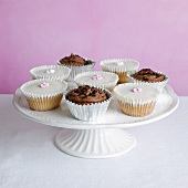 Assorted cupcakes on cake stand