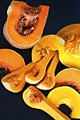Various different squashes, cut into pieces