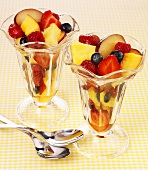 Fruit salad in sundae glasses