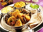 Aloo baigan (potato and aubergine curry from India)