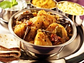 Aloo baigan (potato and aubergine curry, India)