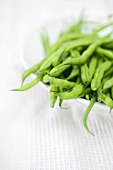 Fresh green beans in a bowl