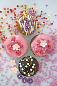 Whoopie pies with sugar flowers