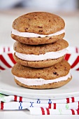 A stack of three whoopie pies