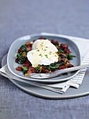 Poached eggs with chard
