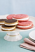 Strawberry moon pies and vanilla moon pies (biscuits with a marshmallow filling)