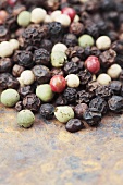 Various peppercorns (close-up)