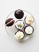 Assorted Whoopie Pies on a glass plate