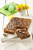 Mazurek with caramel frosting and chocolate (Easter cake, Poland)