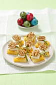 Grilled pineapple with feta and walnuts for Easter