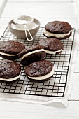 Chocolate whoopie pies with a marshmallow filling