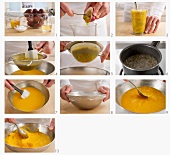 Passion fruit sorbet being prepared