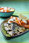 Trout fillets with carrots and Pecorino