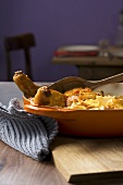 Ragù di pollo con i maltagliati (chicken ragout with pasta pieces)