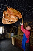 Bacon production at Johannserhof, South Tyrol