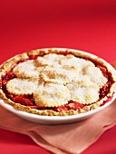 Apple pie with raspberries