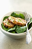 Duck pate with spinach