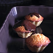 Orange tarts with chocolate icing