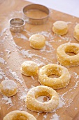 Raw doughnuts